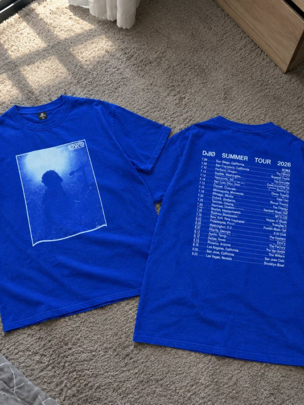 Djo Summer Tour 2026 Concert Graphic T-Shirt Royal Blue